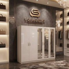 5 Door white color Wardrobe
