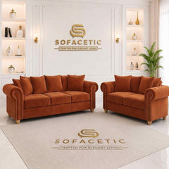 Olympia Ashwin Plush velvet Sofa Set