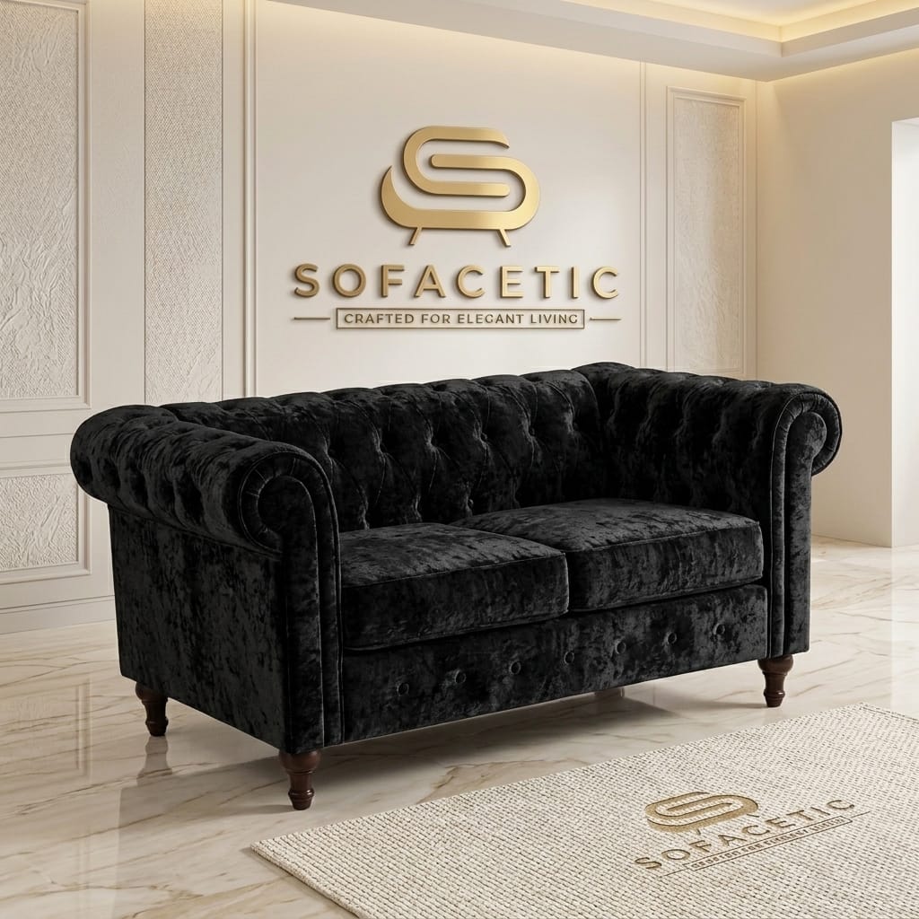 Olympia Chesterfield Crush Velvet  Sofa Set