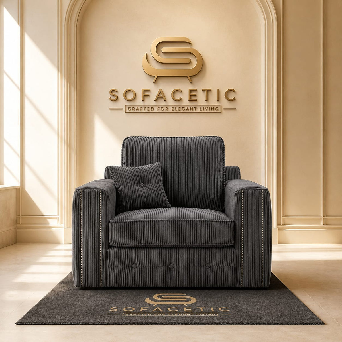 Ruby Alaska Jumbo cord Sofa Set