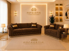 Madrid Jumbo Cord Fabric Chesterfield Sofa Set