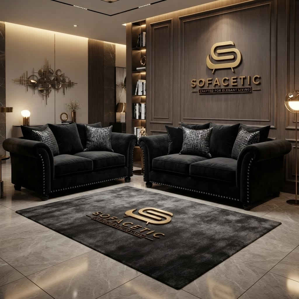 Harrison Juxon Plush velvet Sofa Set