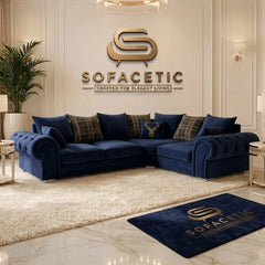 Brixa Plush Velvet Fabric Modern Sofa Set