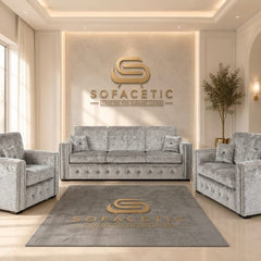 Ruby Alaska Crush Velvet  Sofa Set