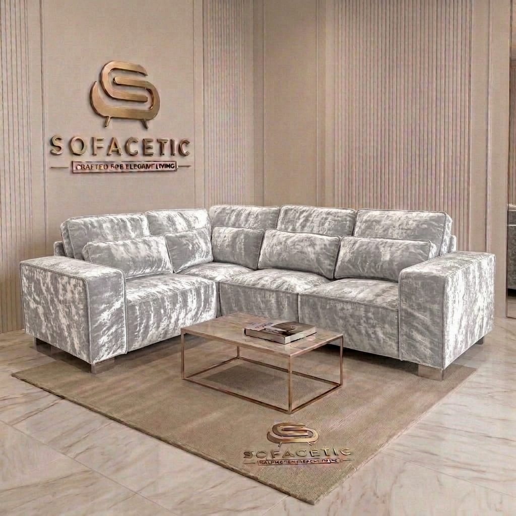 Salon Crush velvet Fabric Sofa