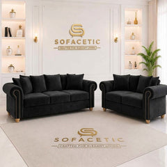 Olympia Ashwin Plush velvet Sofa Set