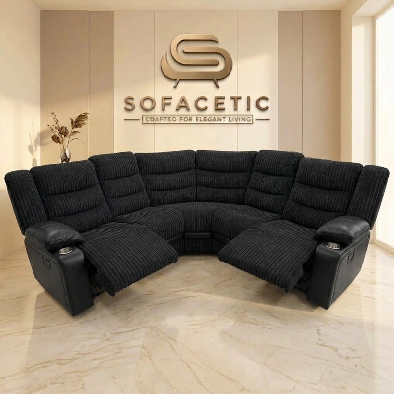 Rio Jumbo Recliner Sofa black Set