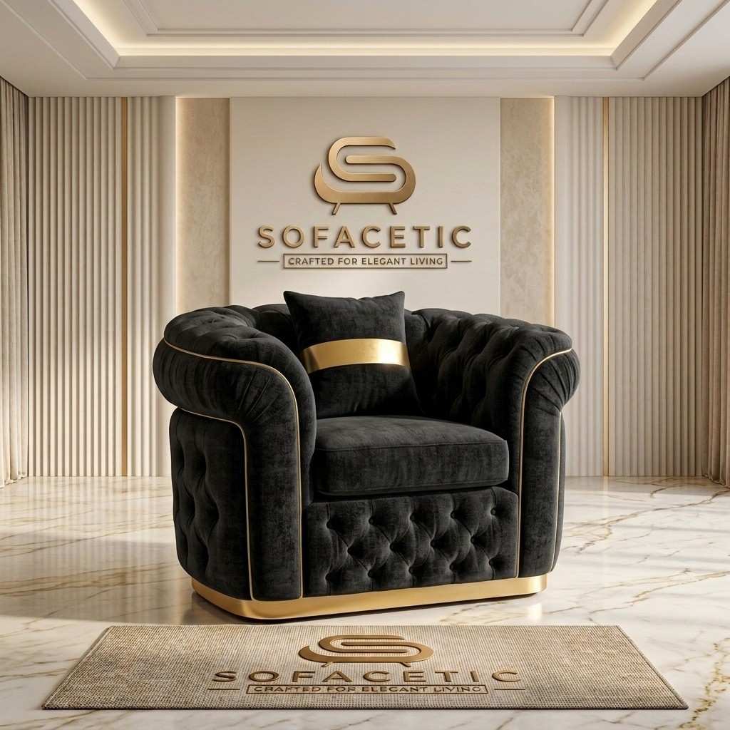 Madrid Chenile Fabric Chesterfield Sofa Set