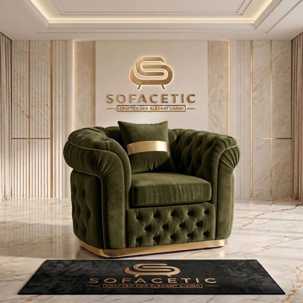 Madrid Plush Velevt Chesterfield Sofa Set