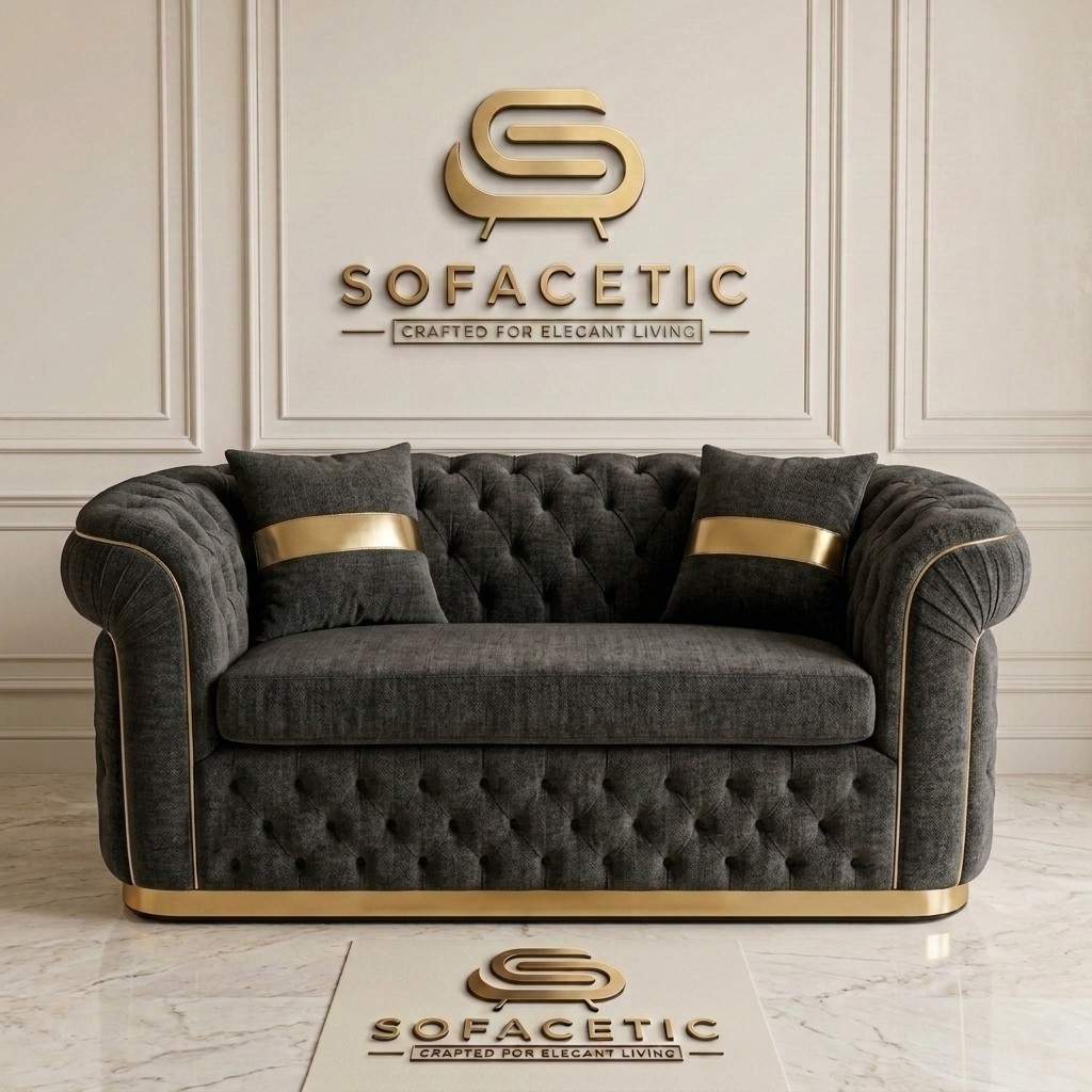 Madrid Chenile Fabric Chesterfield Sofa Set