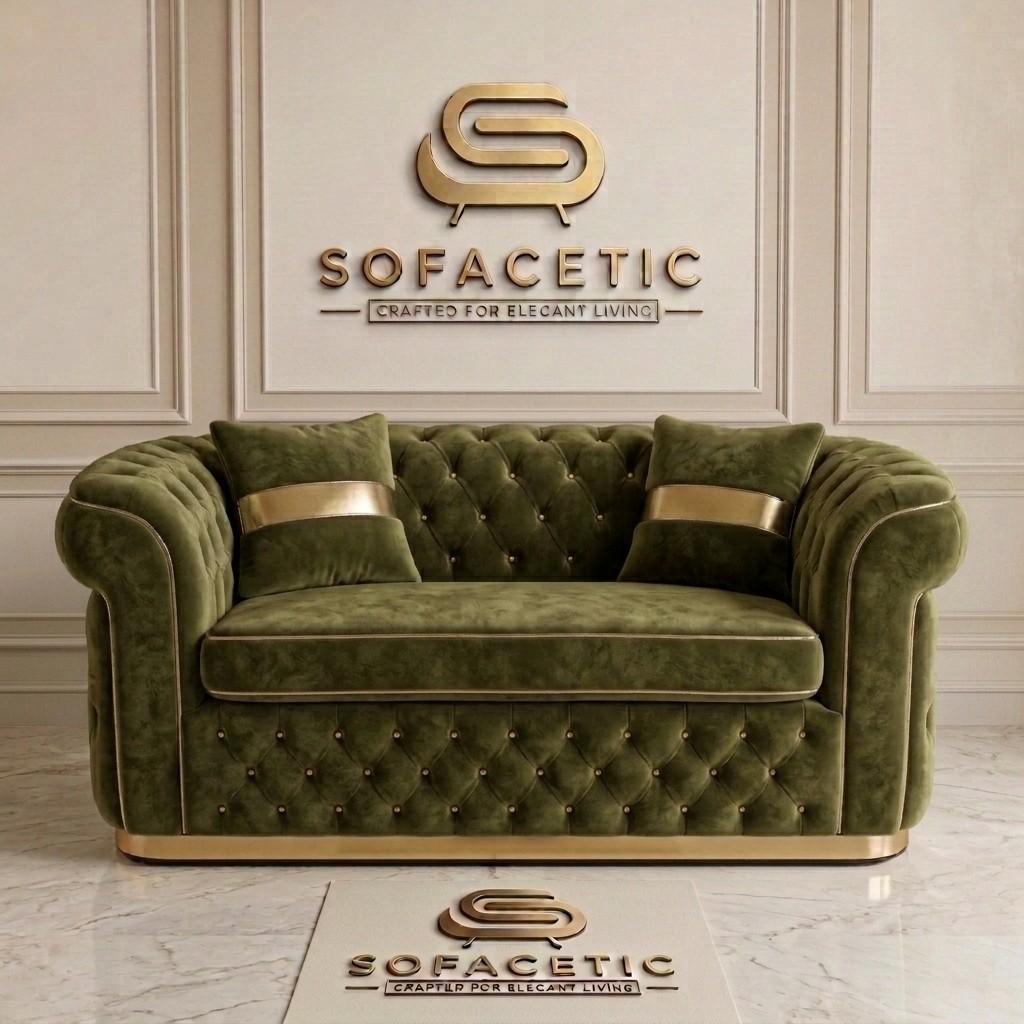 Madrid Plush Velevt Chesterfield Sofa Set