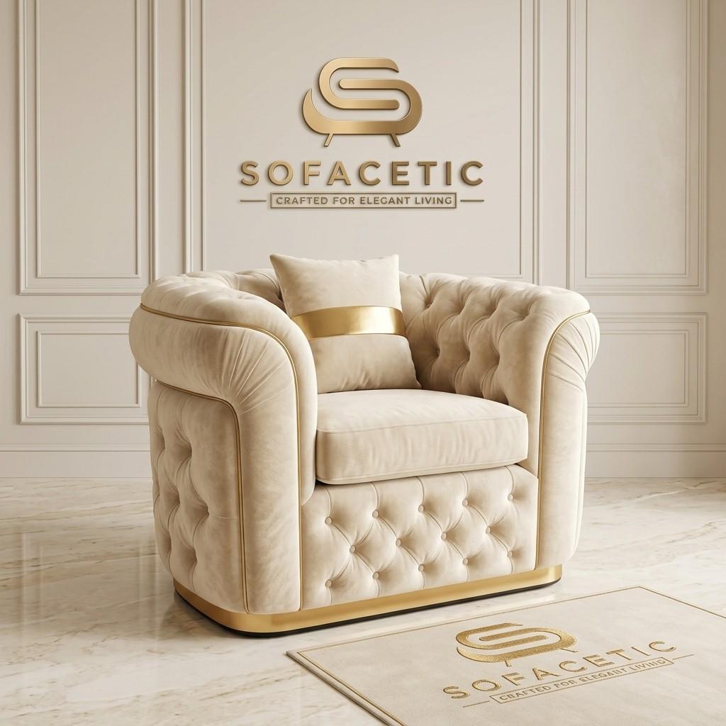 Madrid Plush Velevt Chesterfield Sofa Set