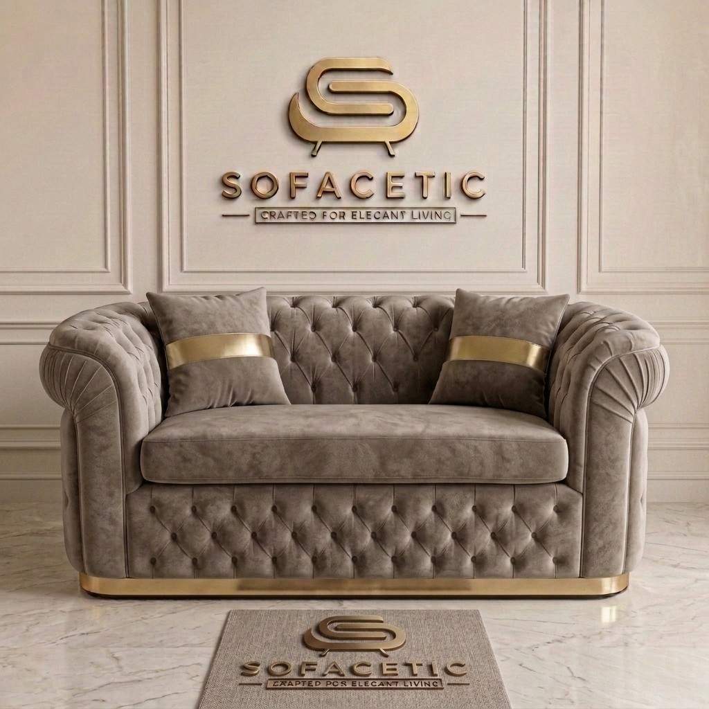 Madrid Plush Velevt Chesterfield Sofa Set