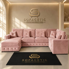 Ruby Alaska Plush velvet Sofa Set