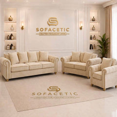 Olympia Ashwin Plush velvet Sofa Set