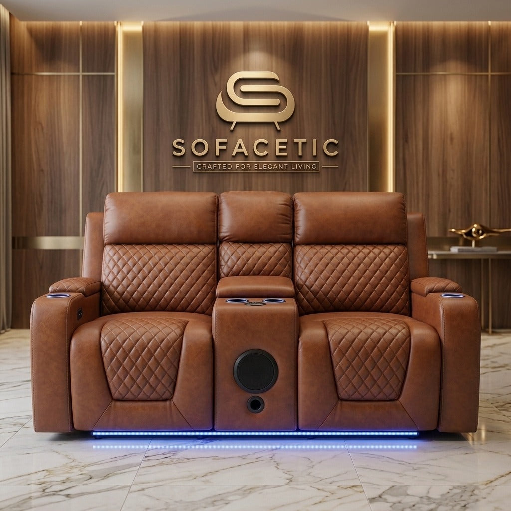 Florida Leather Suite Sofa Brown  Set