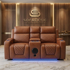 Florida Leather Suite Sofa Brown  Set