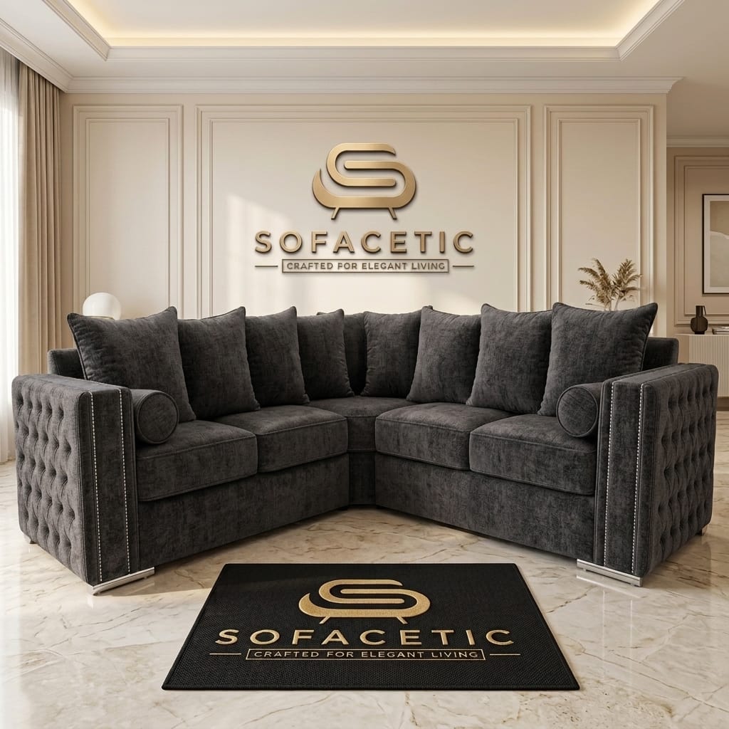 Ruby Alaska Chenile Sofa Set