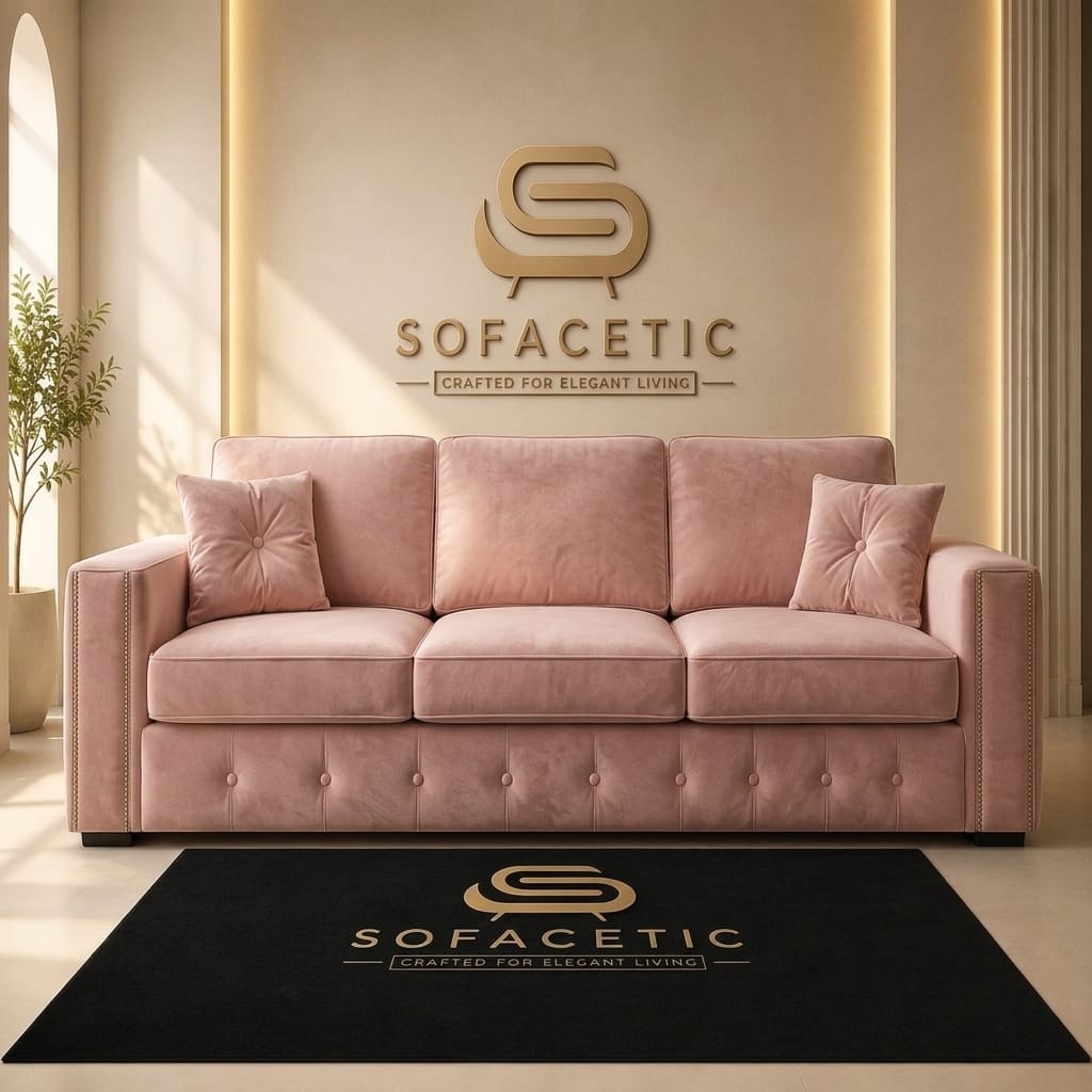 Ruby Alaska Plush velvet Sofa Set
