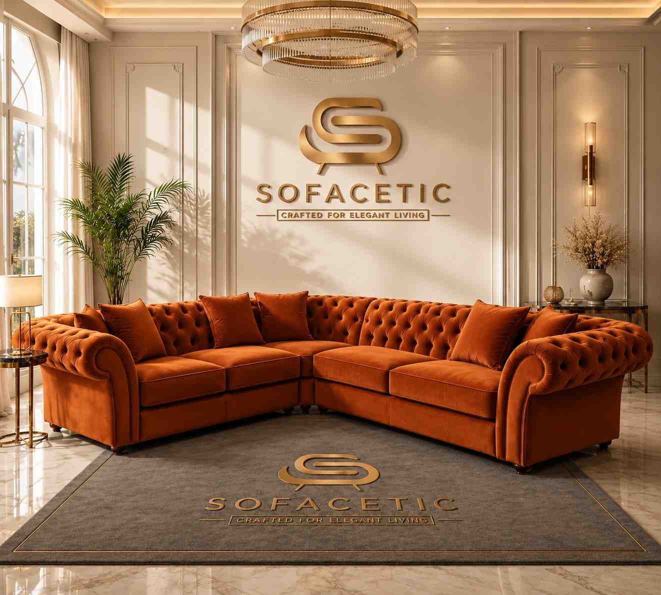 Nicole Plush velvet  Luxury Sofa Set