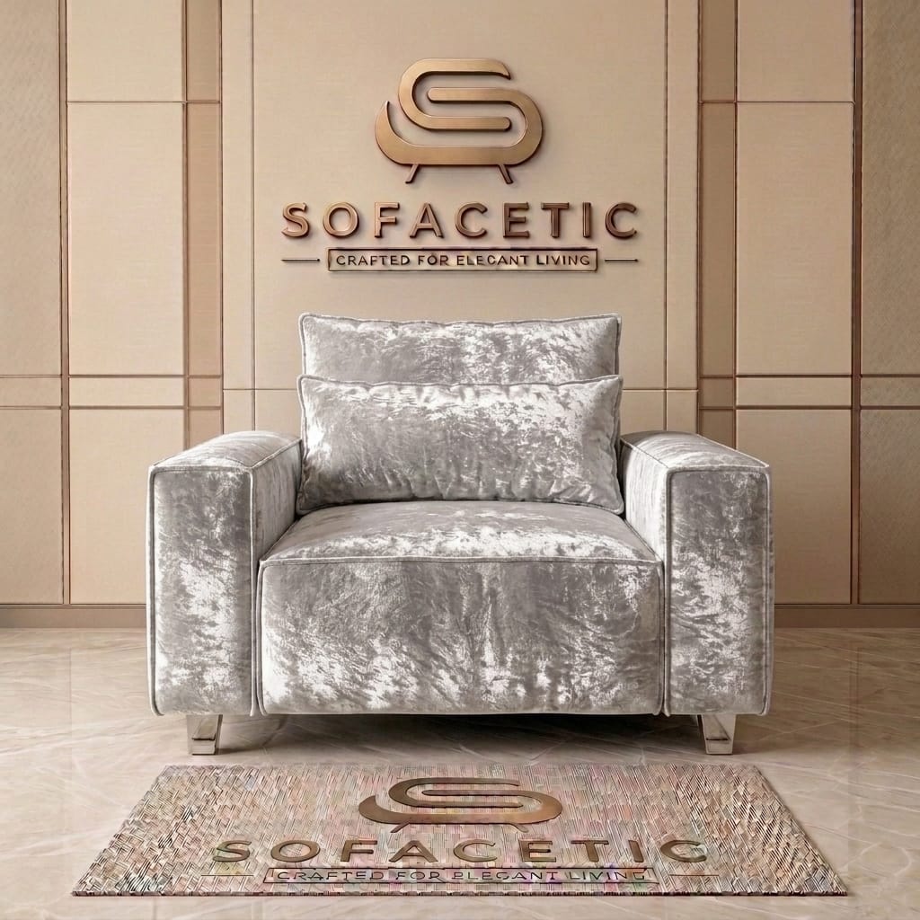 Salon Crush velvet Fabric Sofa