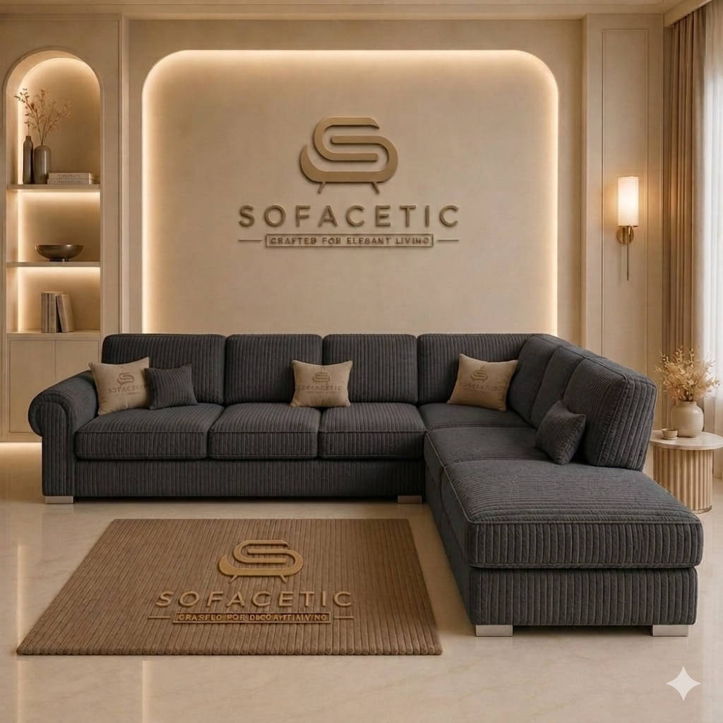 Brixa Jumbo Cord Fabric Modern Sofa Set