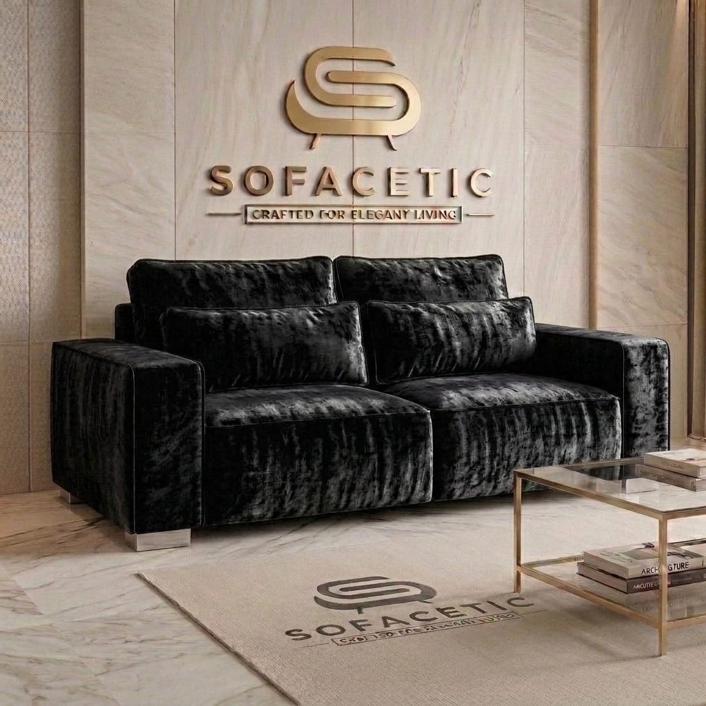 Salon Crush velvet Fabric Sofa