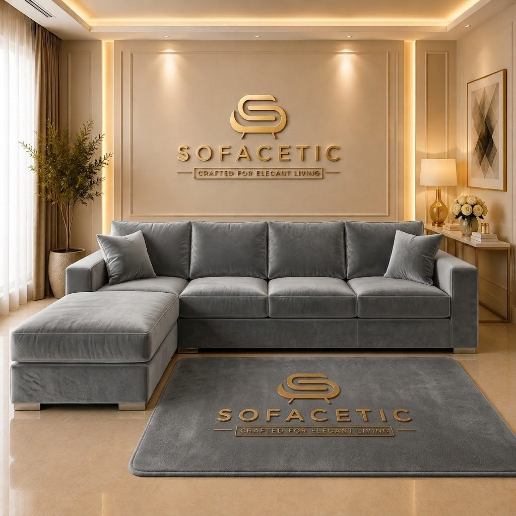 Rivo Plush  Velvet Fabric Sofa Set