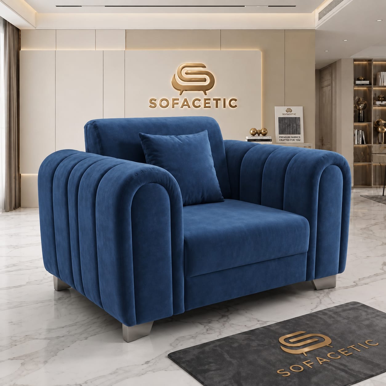 Lilly Plush Velvet Fabric Luxury Sofa Set