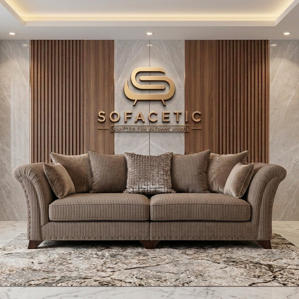 Juxen Jumbo Cord Designer Sofa Set