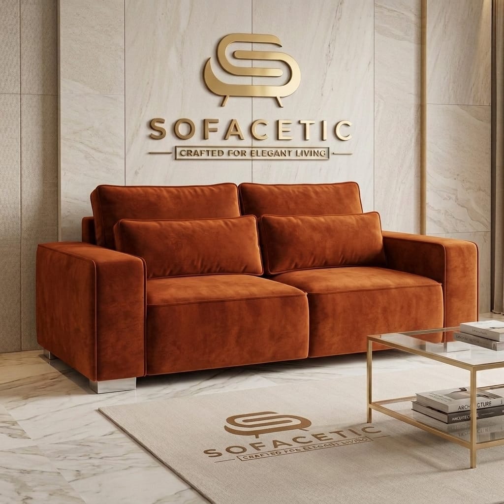 Salon Plush Velvet Sofa