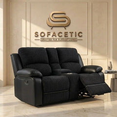 Rio Jumbo Recliner Sofa black Set