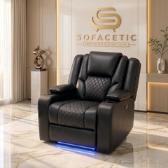 Orlando Recliner Sofa Black Set