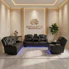 Orlando Recliner Sofa Black Set