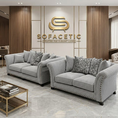 Juxen Jumbo Cord Designer Sofa Set