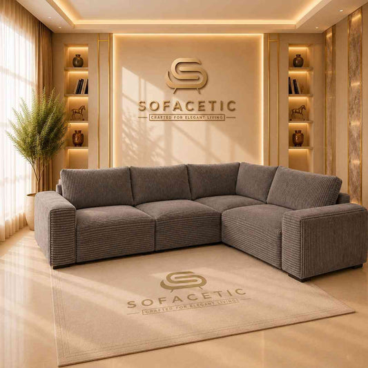 Salon Jumbo Cord Fabric Sofa