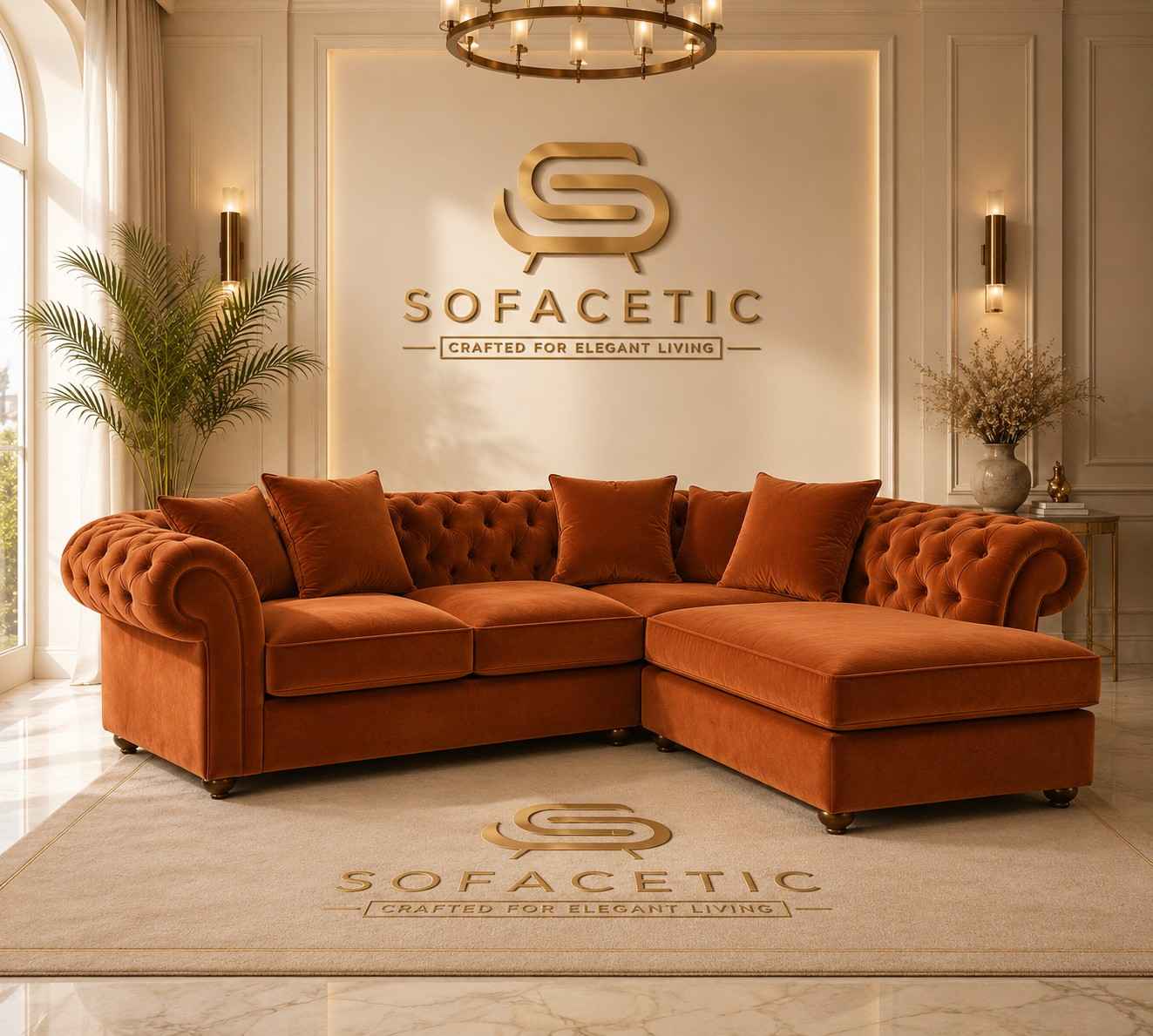 Nicole Plush velvet  Luxury Sofa Set