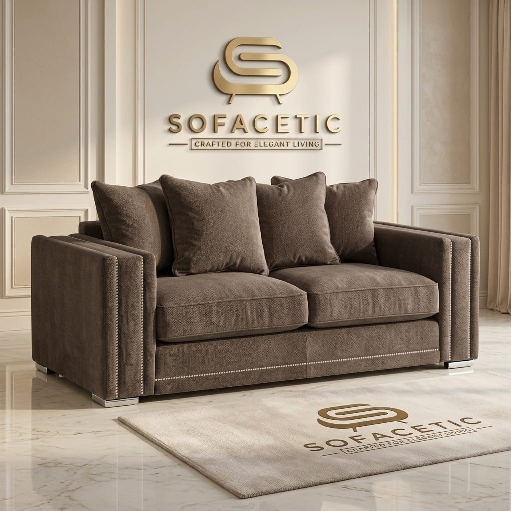 Ruby Alaska Chenile Sofa Set