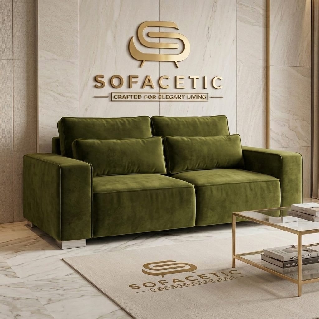 Salon Plush Velvet Sofa