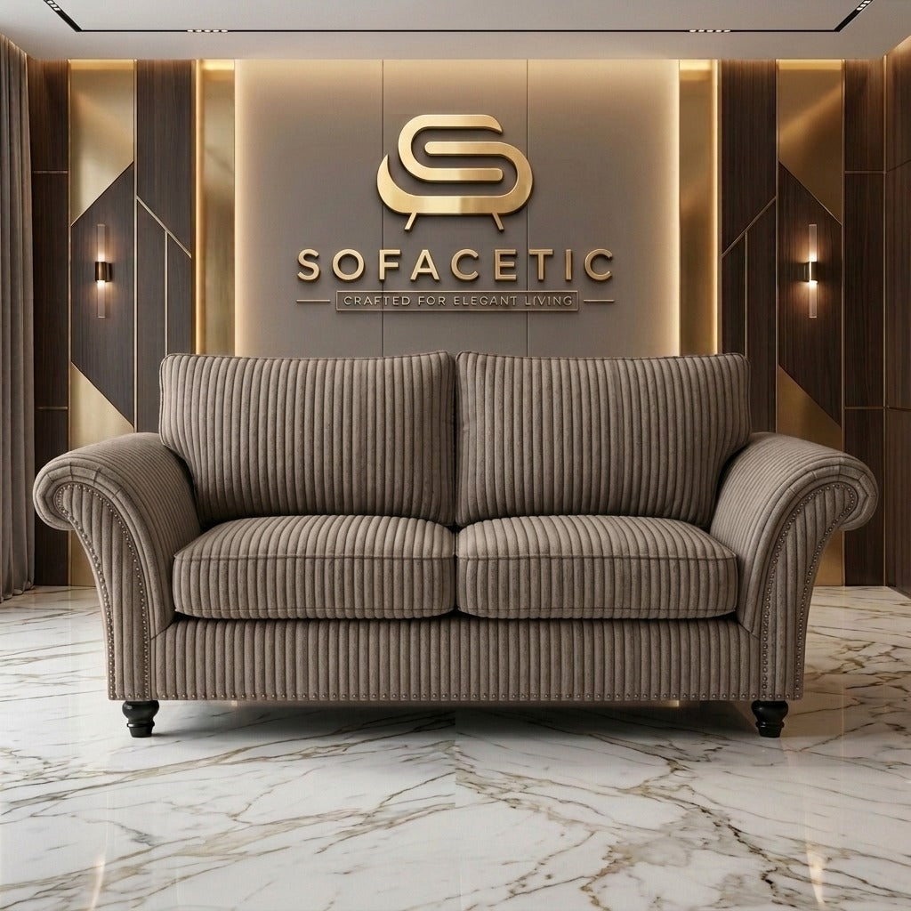 Juxen Jumbo Cord Designer Sofa Set