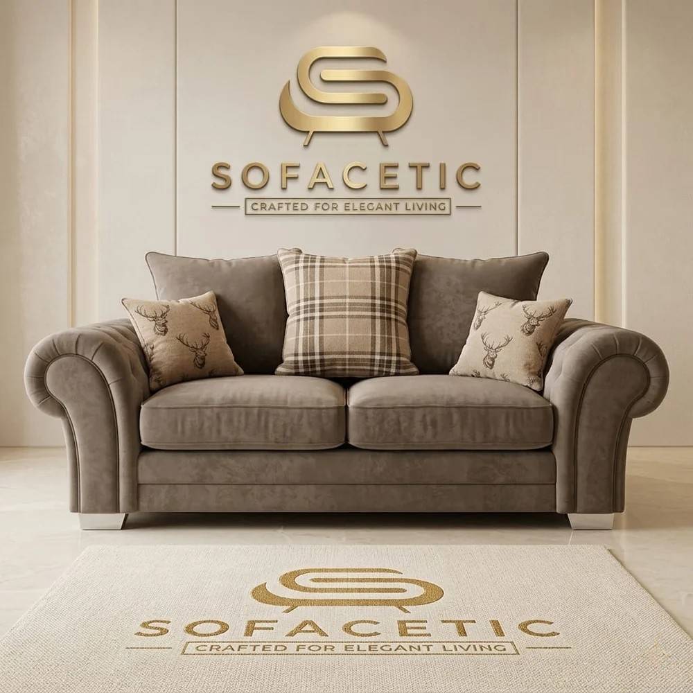 Brixa Chenile Fabric Modern Sofa Set