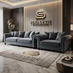 Harrison Juxon Plush velvet Sofa Set