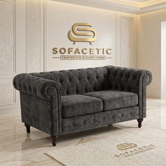Olympia Chesterfield  Chenile  Sofa Set
