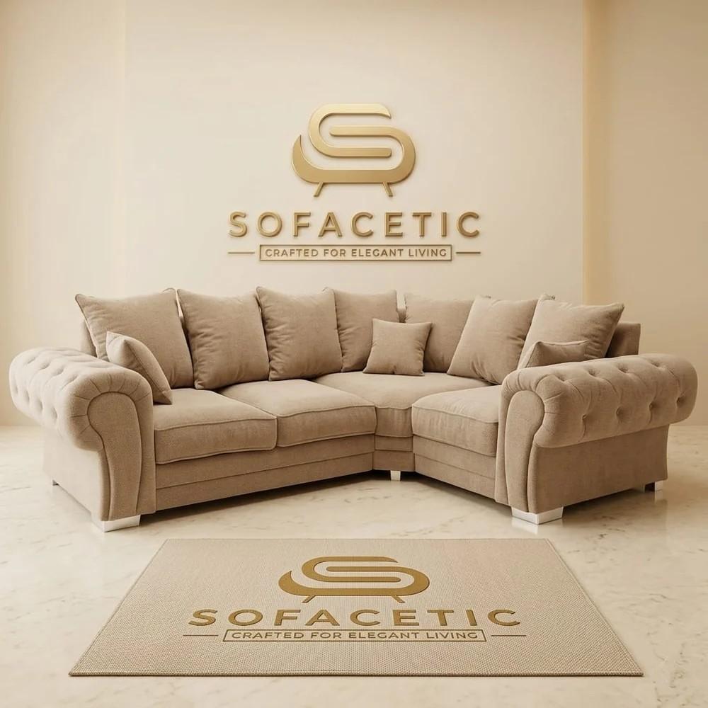 Brixa Chenile Fabric Modern Sofa Set