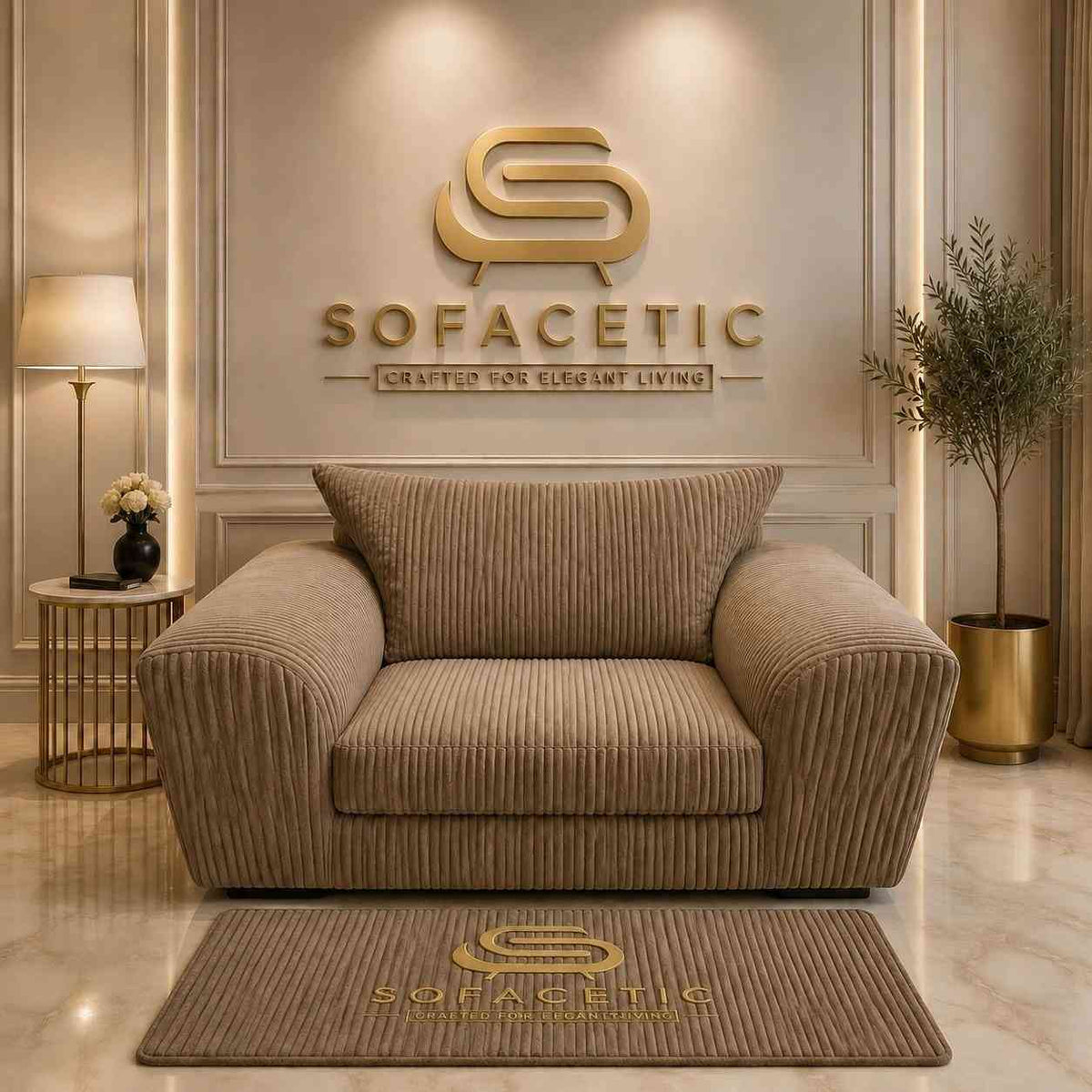 Rivo Jumbo Cord Fabric Sofa Set