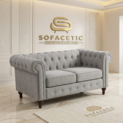 Olympia Chesterfield  Chenile  Sofa Set