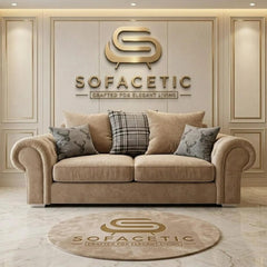 Brixa Plush Velvet Fabric Modern Sofa Set