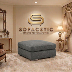 Simple Footstool in Chenile Fabric