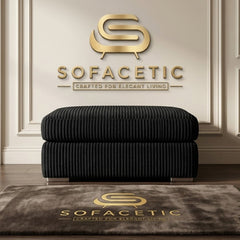 Simple Footstool in Jumbo Cord Fabric