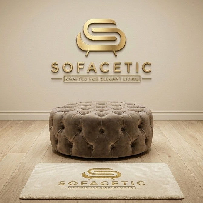Premium Footstool in Crush Velvet  Fabric